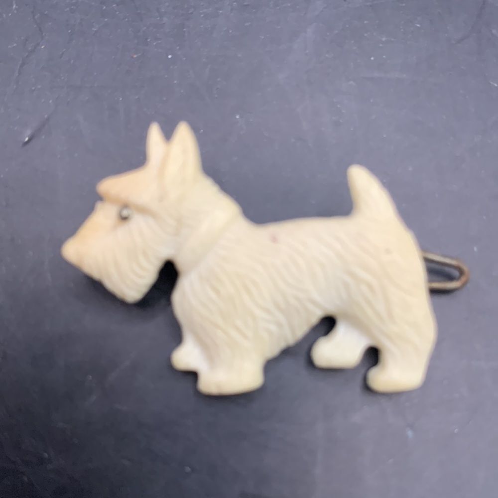 Tilco White Scottie Dog Barette - Picture 2 of 6